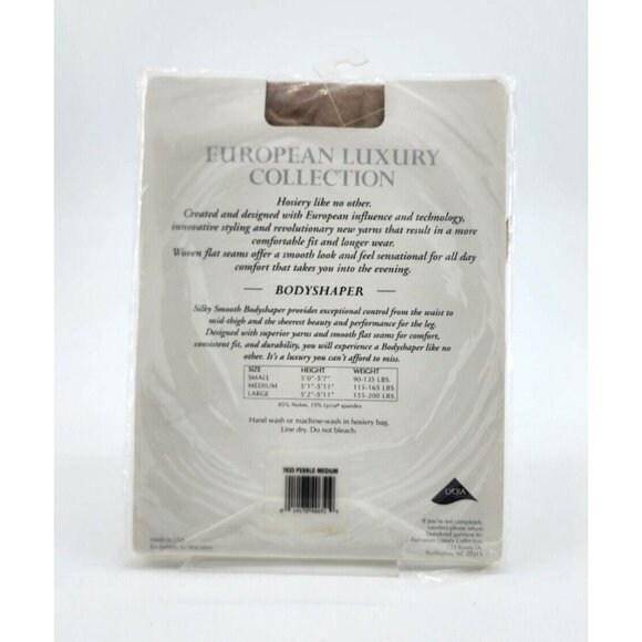 x2 European Luxury Collection Silky Smooth Bodyshaper Pantyhose Pebble Sz Medium - Picture 5 of 9